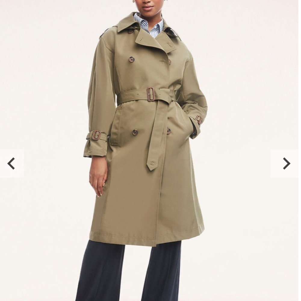 Brooks Brothers oversized trench coat in olive - Medium
